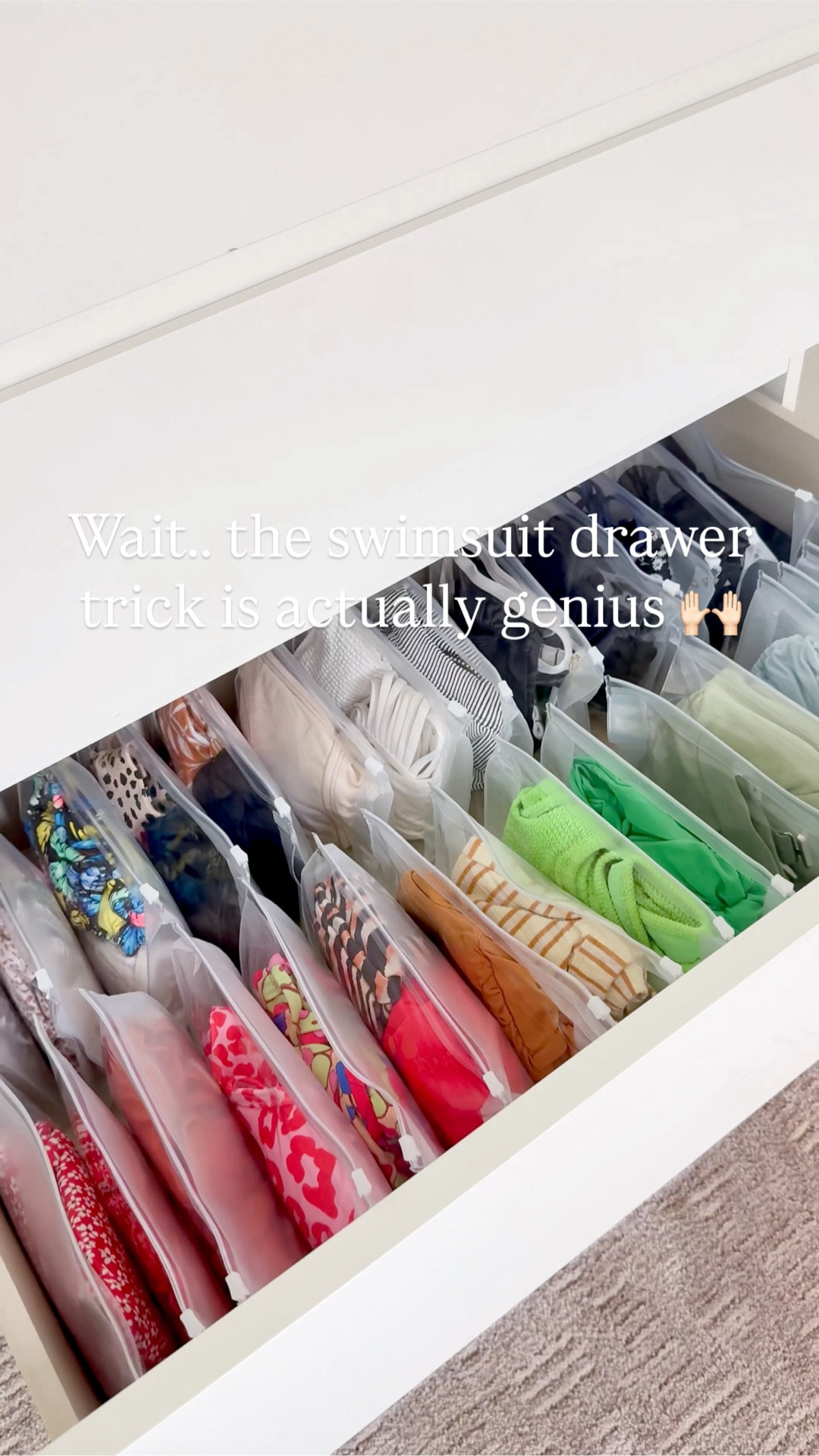 Here’s the link to these organization bags from Amazon!! Please tell me I'm not the only one who can never find the matching top?! 😅 This little bag system keeps every swimsuit set together and my drawer finally looks so ✨satisfying✨!

#amazonhome #thesistershoppers #asmr #organizationhack #organizationtips