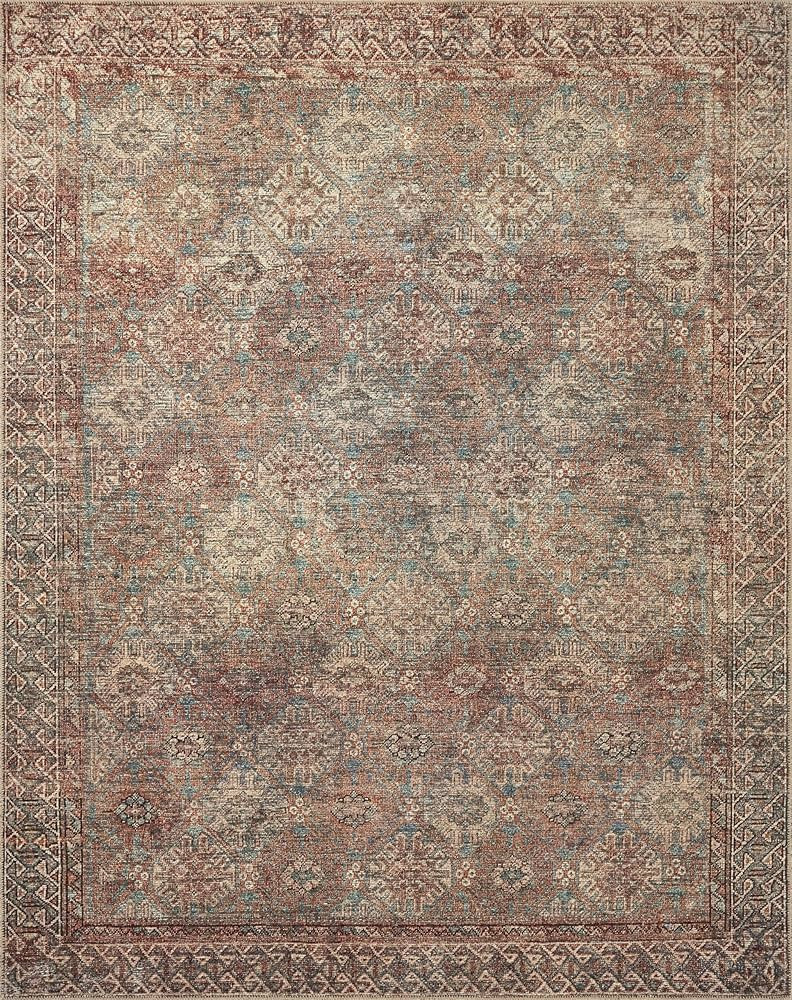 Loloi Amber Lewis x Billie Collection, Aqua & Rust 7'-6" x 9'-6" Area Rug – Antique & Distresse... | Amazon (US)