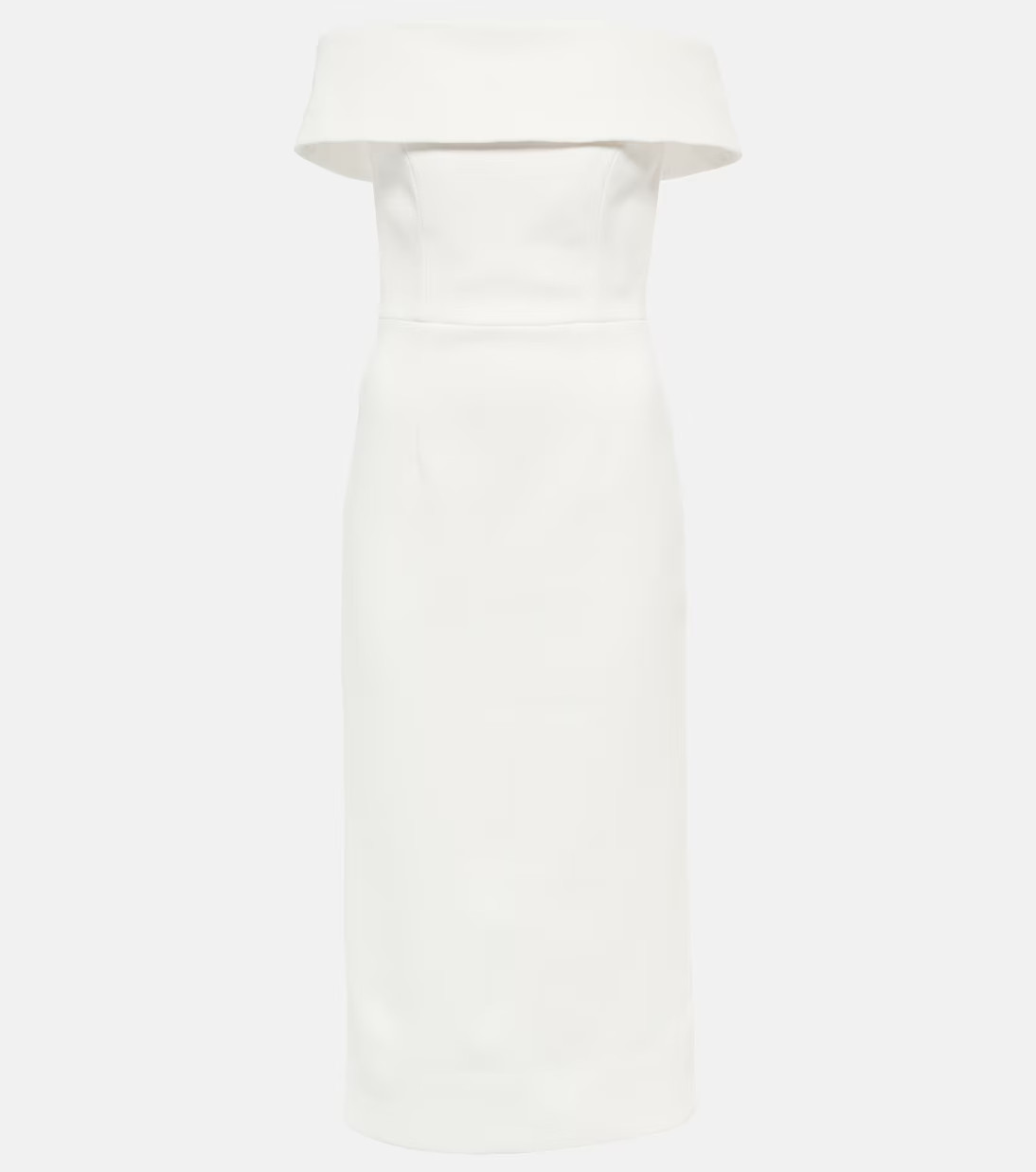 Bridal Amore off-shoulder crêpe midi dress | Mytheresa (US/CA)