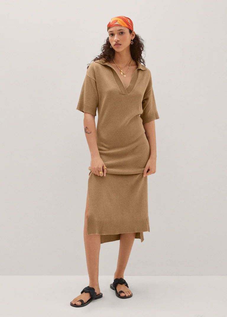 Knitted dress with openings | MANGO (US)