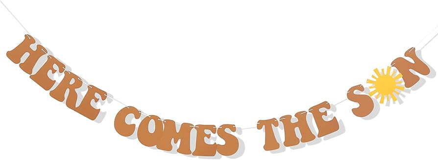 Here Comes The Son/Sun Baby Shower Banner - Boy Baby Shower Decor,It'S A Boy, Baby Shower Party P... | Amazon (US)