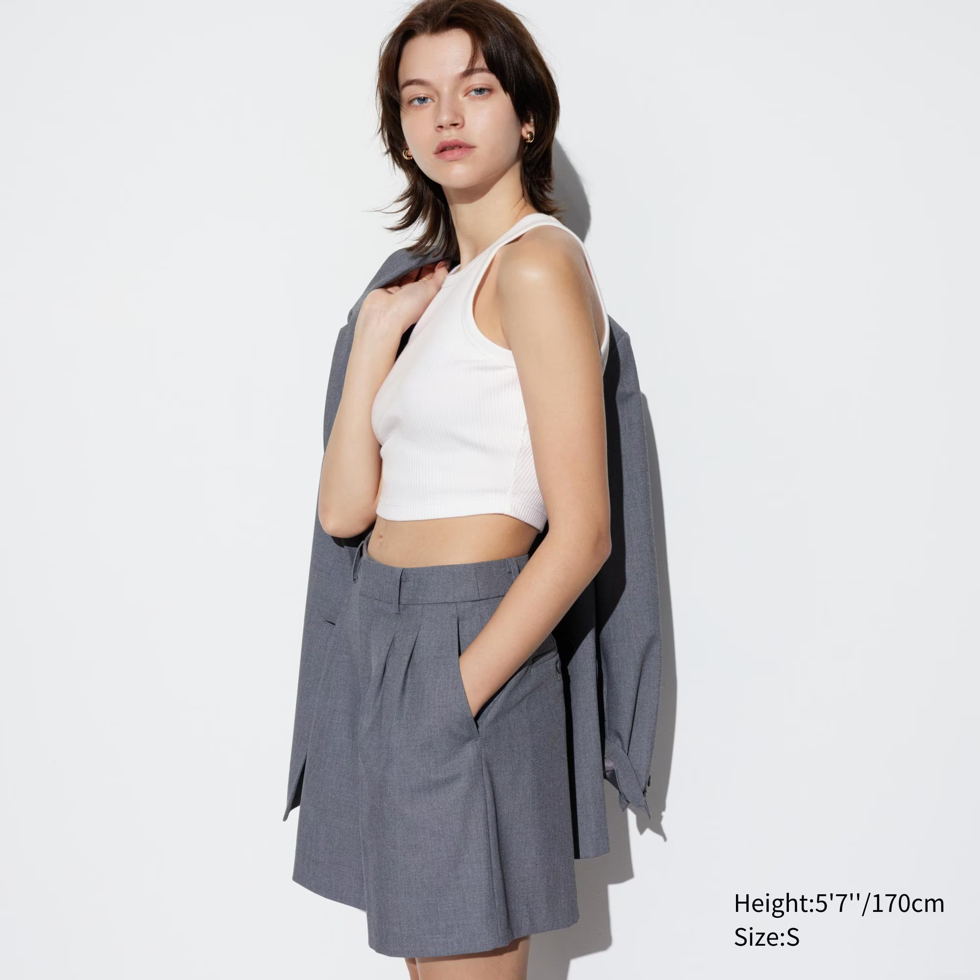 Women's Ribbed Cropped Tank Top White Medium UNIQLO US | UNIQLO (US)