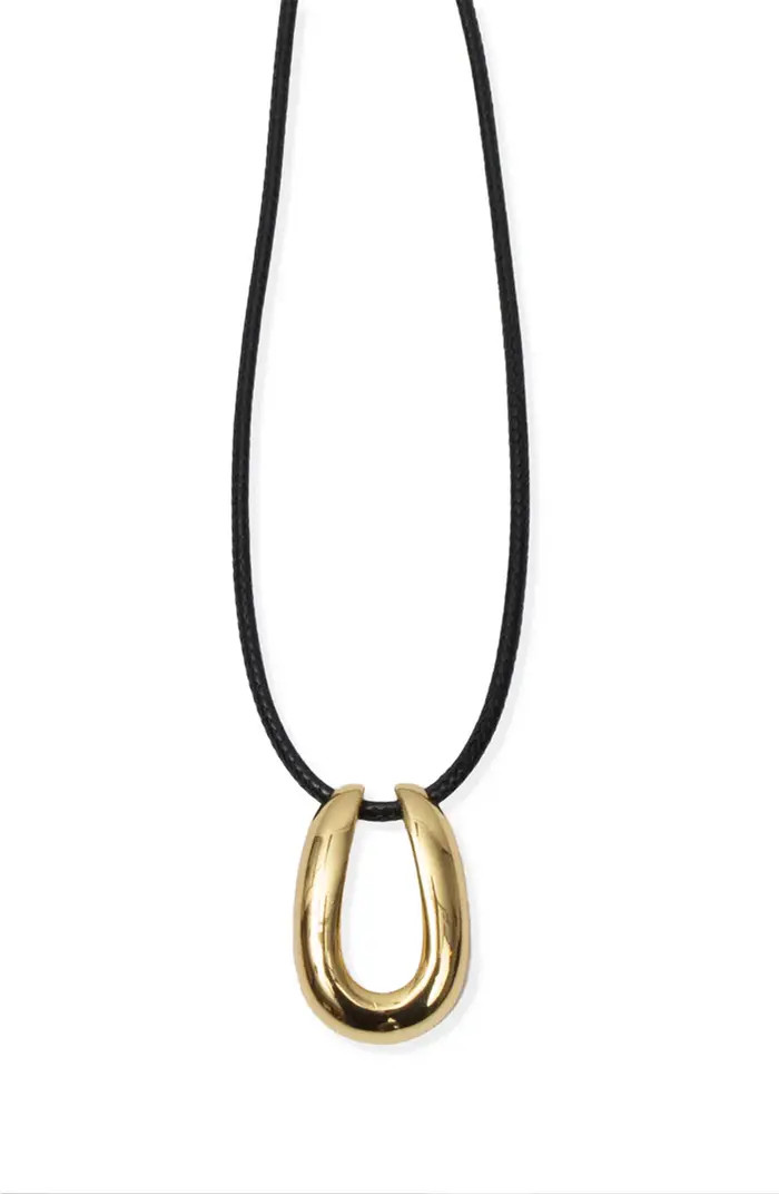 Argento Vivo Sterling Silver Serena Horseshoe Pendant Cord Necklace | Nordstrom | Nordstrom