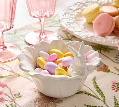 Floral Bunny Stoneware Snack Bowl | Pottery Barn (US)