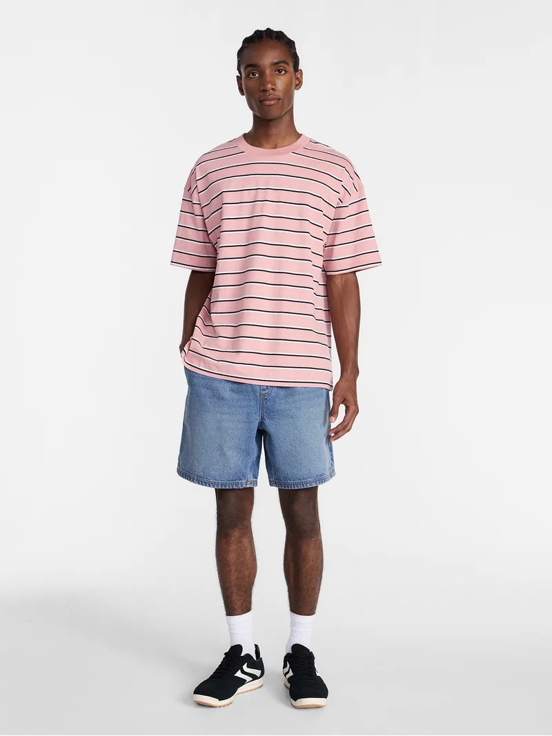 No Boundaries Stripe Pattern Tee with Short Sleeves, Men's XS-4XLT | Walmart (US)