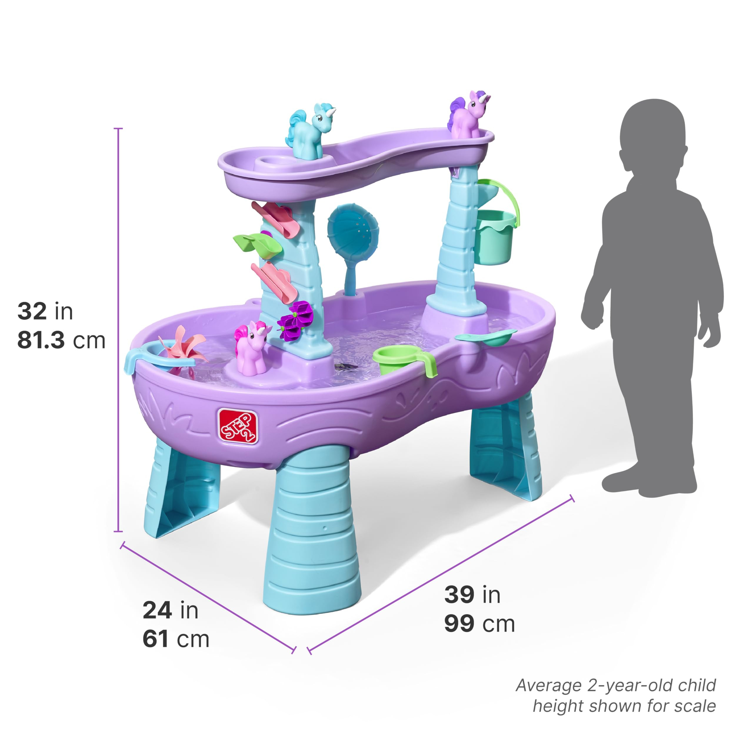 Step2 Rain Showers and Unicorns Water Table, Kids Water and Sand Activity Sensory Playset, Summer... | Amazon (US)