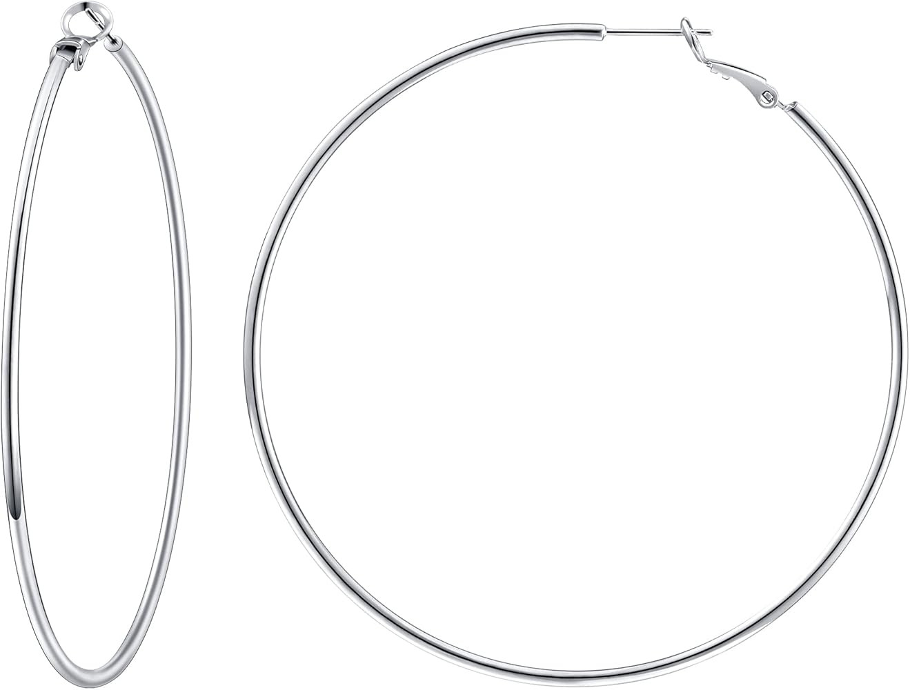 Gacimy Gold Hoop Earrings for Women 14K Real Gold Plated, 925 Sterling Silver Post Gold hoops for... | Amazon (US)