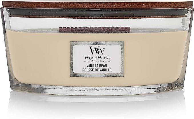 Woodwick Ellipse Scented Candle with Crackling Wick | Vanilla Bean | Up to 50 Hours Burn Time | Amazon (UK)