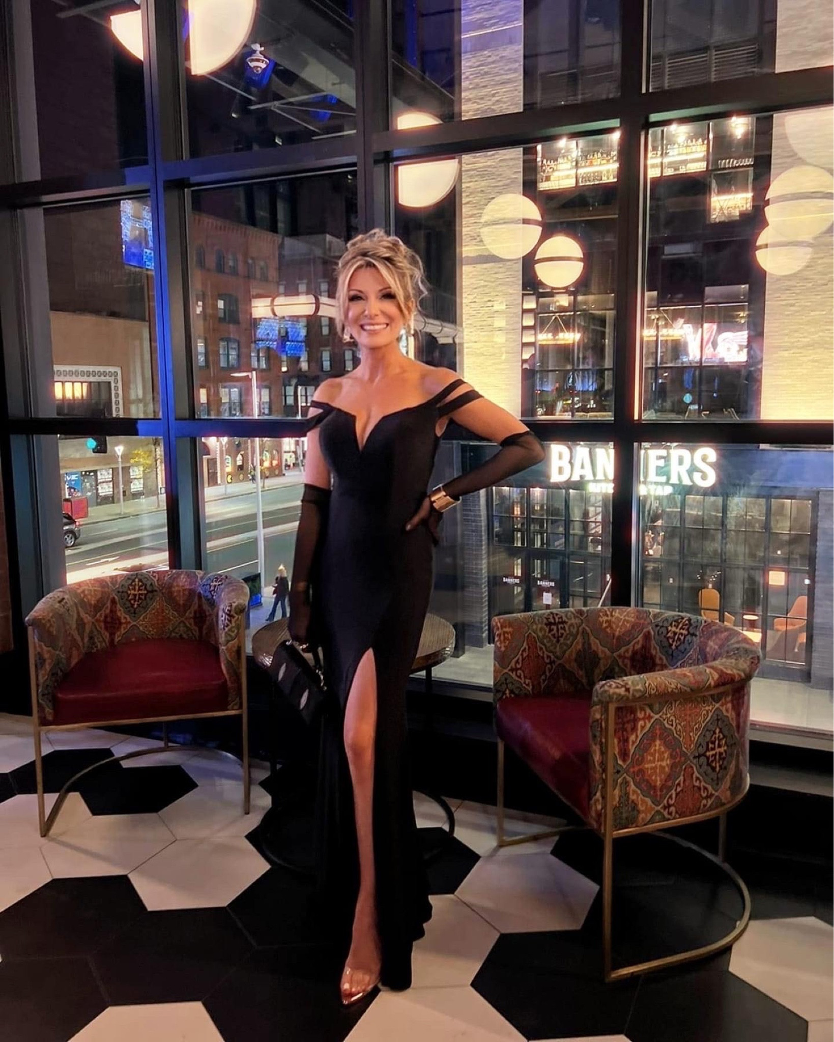 Bloomingdale’s black gown. Black tie event. Long black dress. Black gown. Formal dress. Formal event. Clear sandals. JLo sandals. DSW high heels sandals. 

#LTKSeasonal #LTKHoliday #LTKwedding