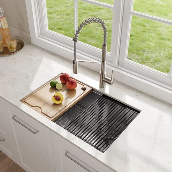 KRAUS Kore™ Workstation 30-inch L Undermount 16 Gauge Single Bowl Stainless Steel Kitchen Sink ... | Wayfair North America