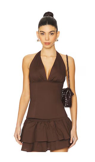 Halter Neck Corset Top in Chestnut | Revolve Clothing (Global)