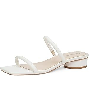 Modatope Square Open Toe Heeled Sandals Women Two Strap Chunky Heel Sandals for Women Low Block H... | Amazon (US)