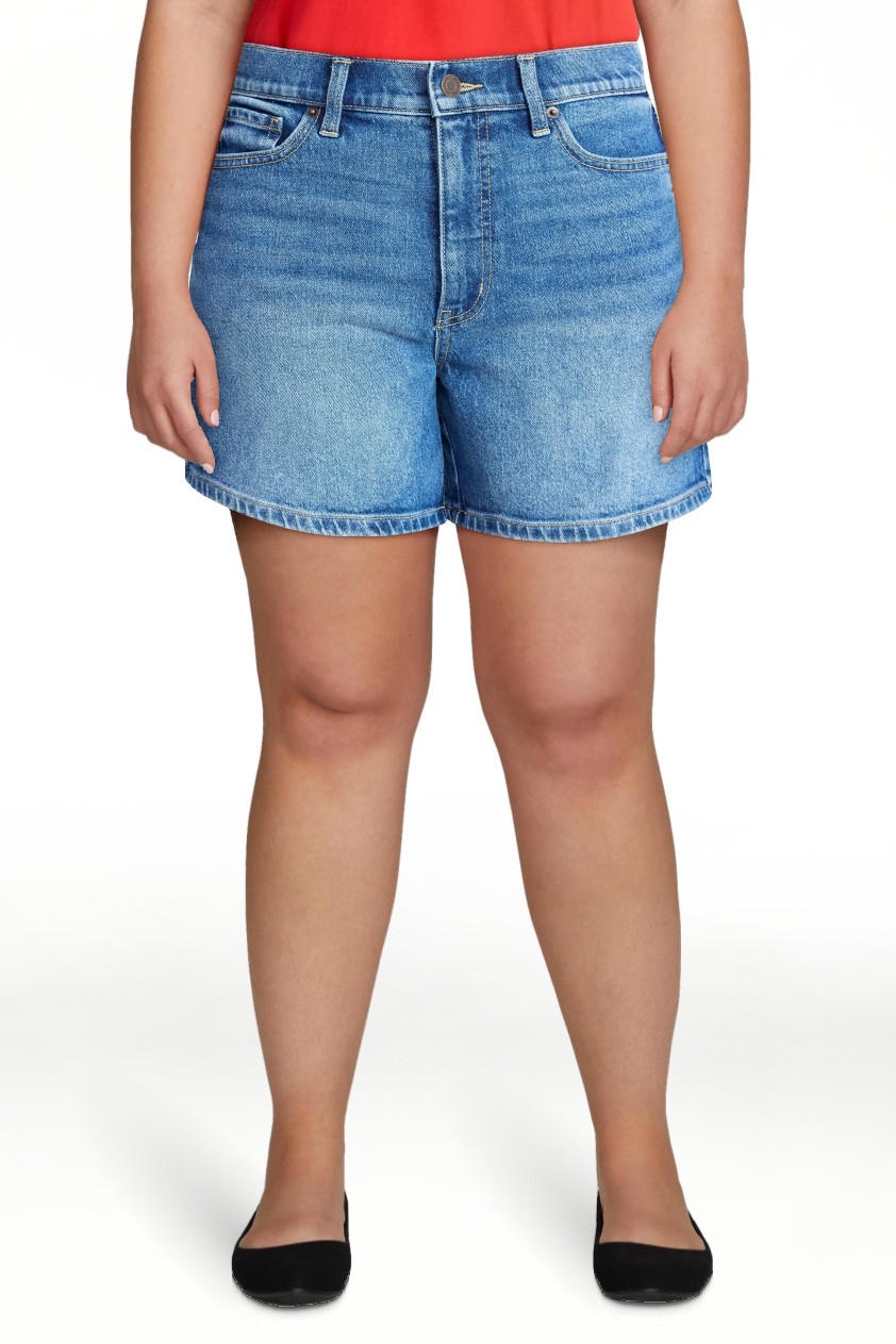 Time and Tru Women's High Rise Denim Shorts, 5" Inseam, Sizes 0-20 | Walmart (US)