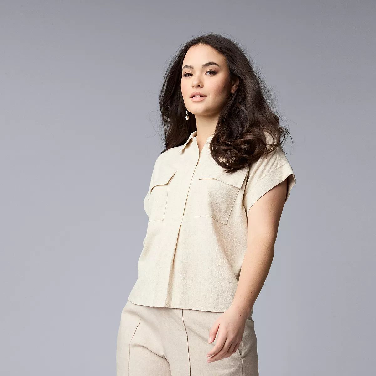 Women's Simply Vera Vera Wang Short Sleeve Shirt | Kohl's