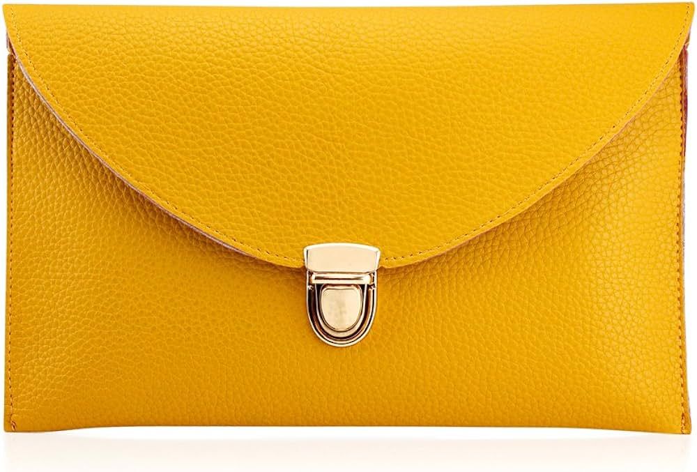 GEARONIC TM Clutch Purses for Women, PU Leather Clutch Purse, Gold coated Strap Women Wallets | Amazon (US)