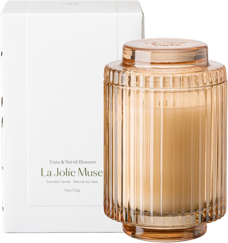 LA JOLIE MUSE Citrus Candle, Yuzu & Neroli Blossom Candle, Scented Candle Gifts for Women&Men, Na... | Amazon (US)