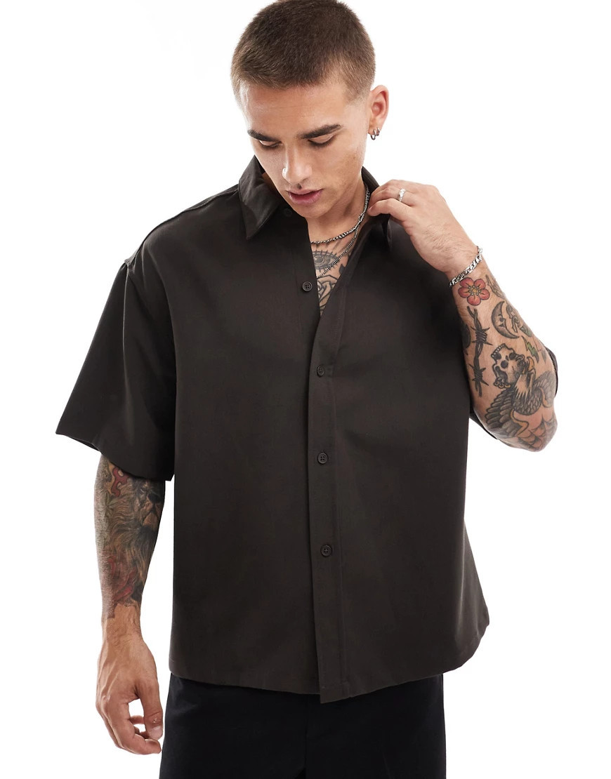 Bershka premium shirt in brown | ASOS (Global)