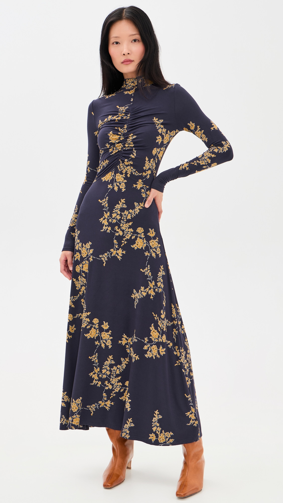 Favorite Daughter The Lucia Dress Navy Vine Floral S | Shopbop