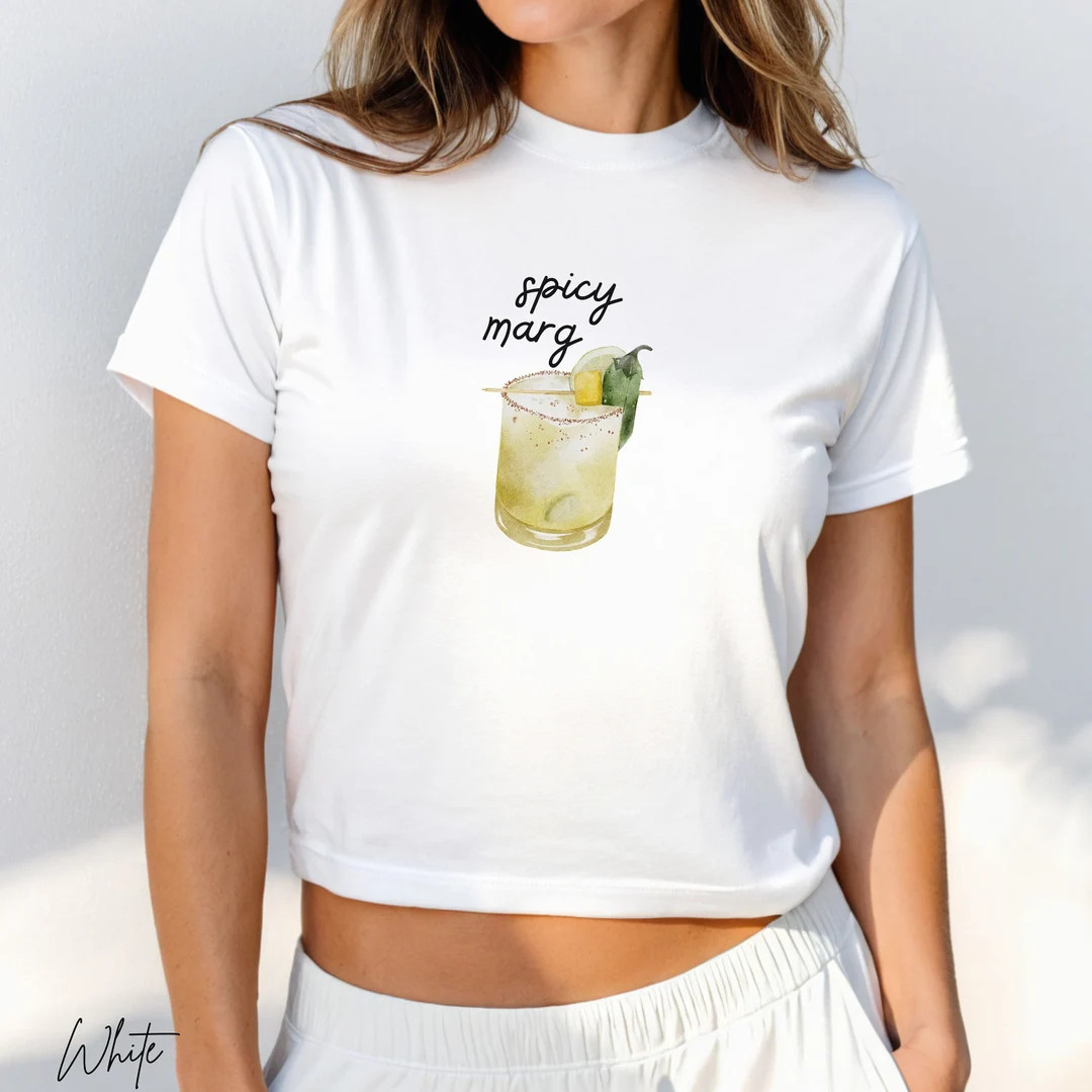 Spicy Marg Baby Tee, Y2k Style Shirt, Y2K Baby Tee, Spicy Margarita Shirt, Drinking Shirt, Cute 9... | Etsy (US)