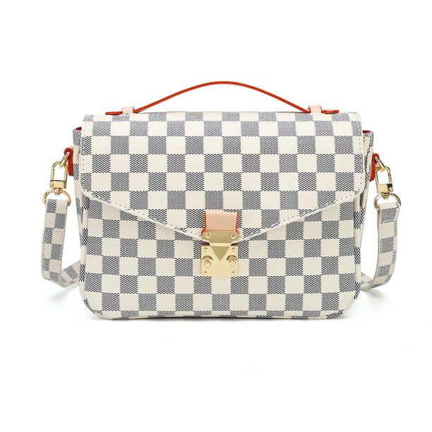 TWENTY FOUR White Checkered Cross Body Bag - Womens Purse Checkered Evening Bag Ladies Shoulder B... | Walmart (US)