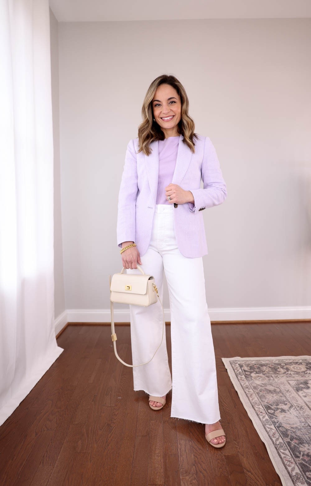 Easter outfit idea with white jeans! 

Blazer (J.Crew Factory): petite 00
Sweater (J.Crew Factory): xxs 
Jeans (Kut from the Kloth): 00 - I’m wearing a 29” inseam with heels but they also come in 27” as well as 25” in petite. I will link all three. The fit is large overall so I recommend a size down 
Heels (Nine West): tts 

My measurements for reference: 4’10” 105lbs bust, waist, hips 32”, 24”, 35” size 5 shoe. 25” inseam measurement to my ankle bone. 

#LTKPetite #LTKStyleTip #LTKSeasonal