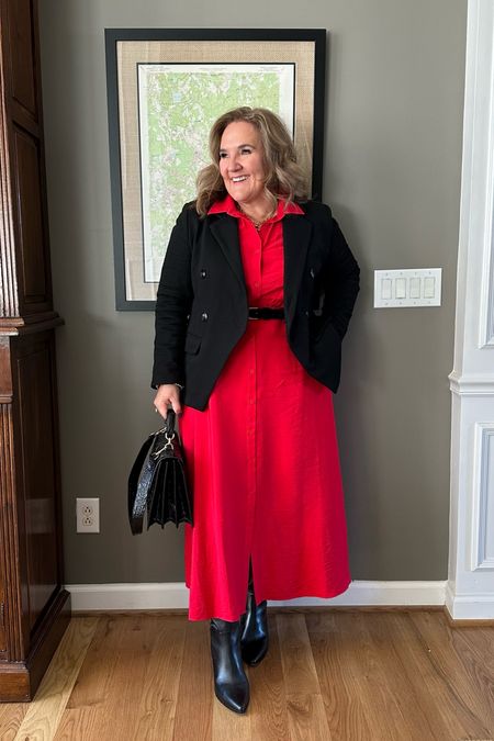 Sunday outfit for church. Would also work great for a professional office. 
Dress size large. Also comes in black. 
Blazer size XL 10% off code NANETTE10



#LTKworkwear #LTKover40 #LTKfindsunder100