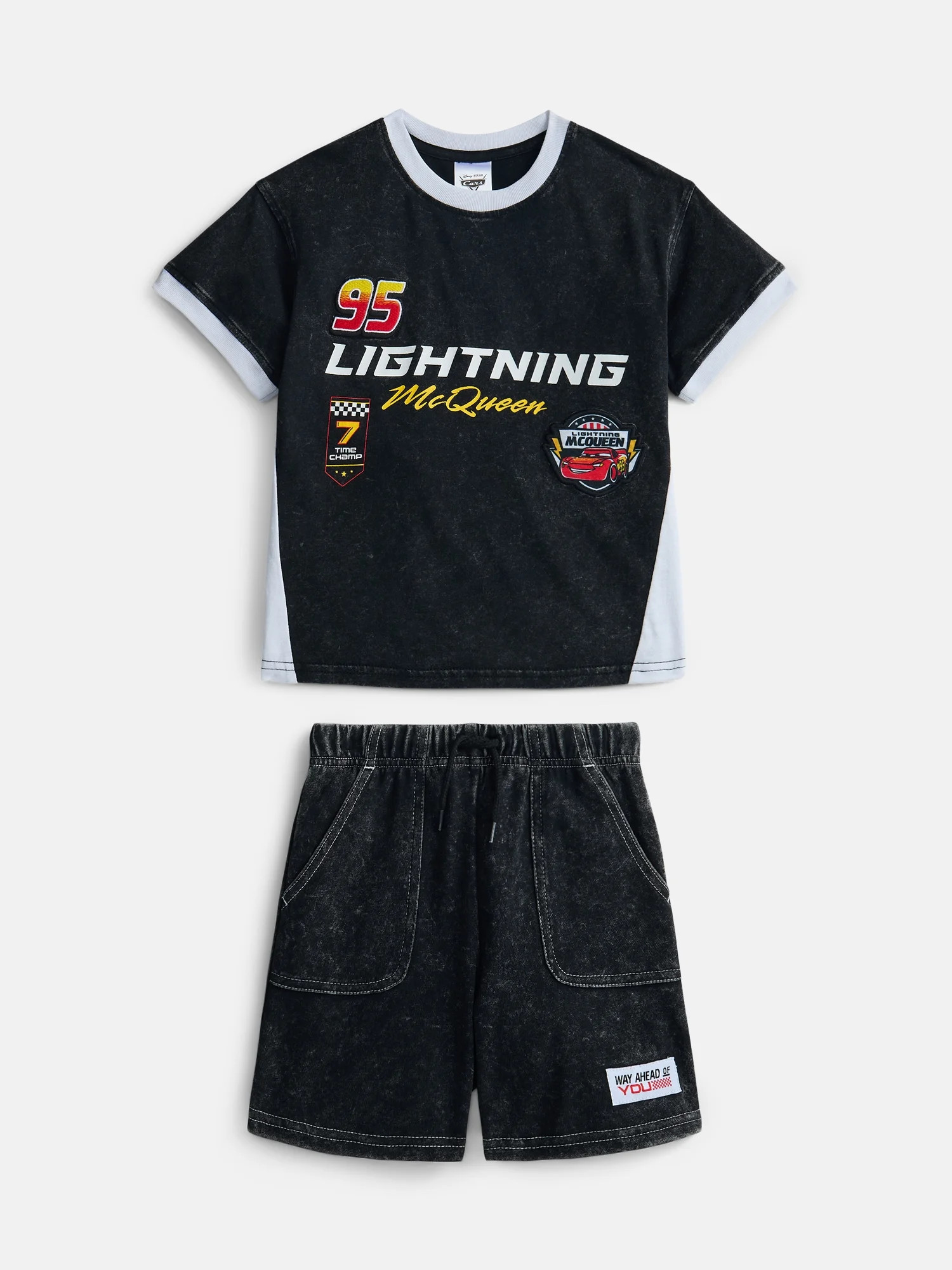 Pixar Cars Toddler Boys Short Sleeve Graphic Tee and Matching Shorts Outfit Set, 2-Piece, Sizes 1... | Walmart (US)