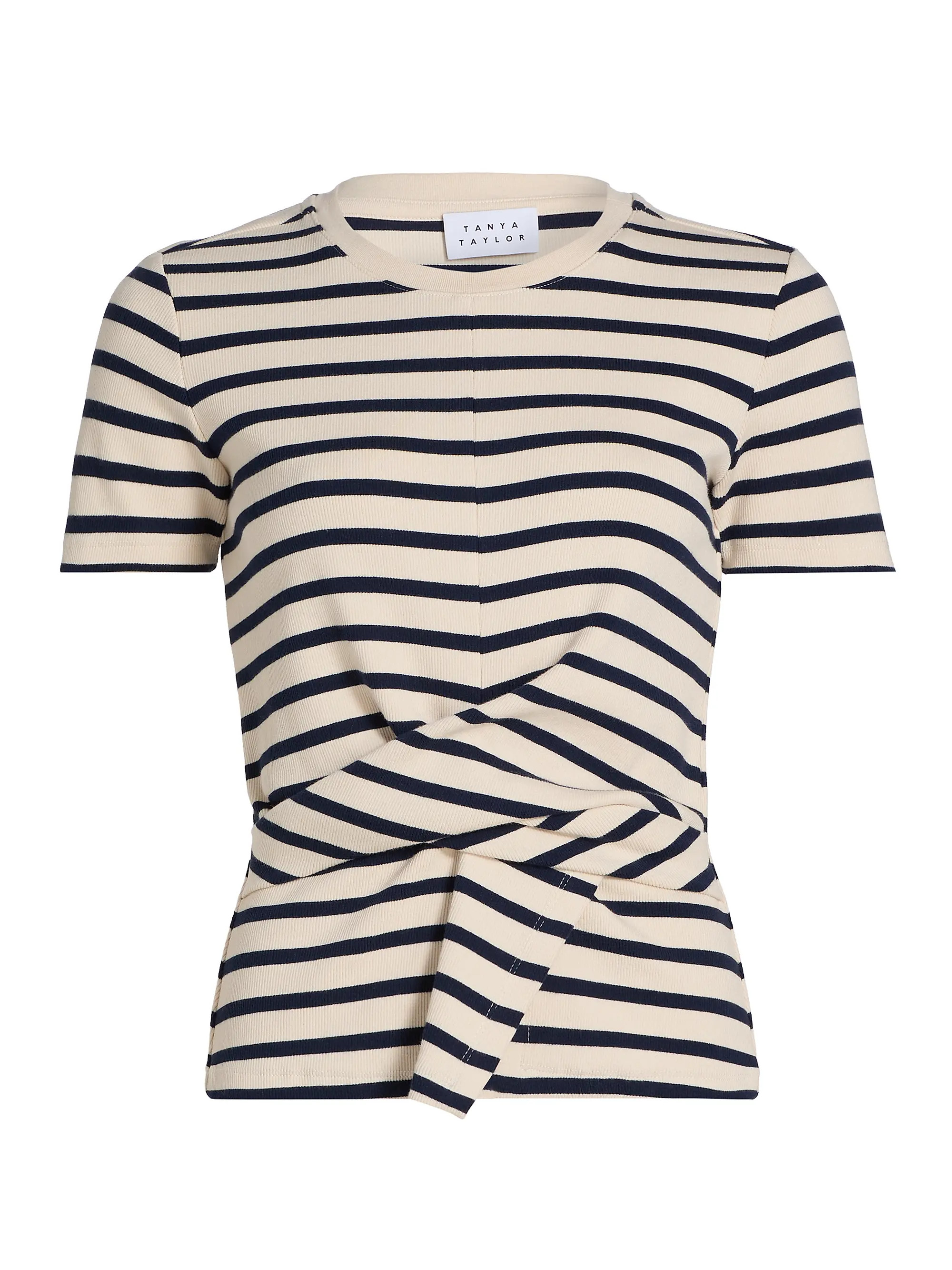 Tanya Taylor Kelsey Striped Stretch-Cotton Top | Saks Fifth Avenue | Saks Fifth Avenue