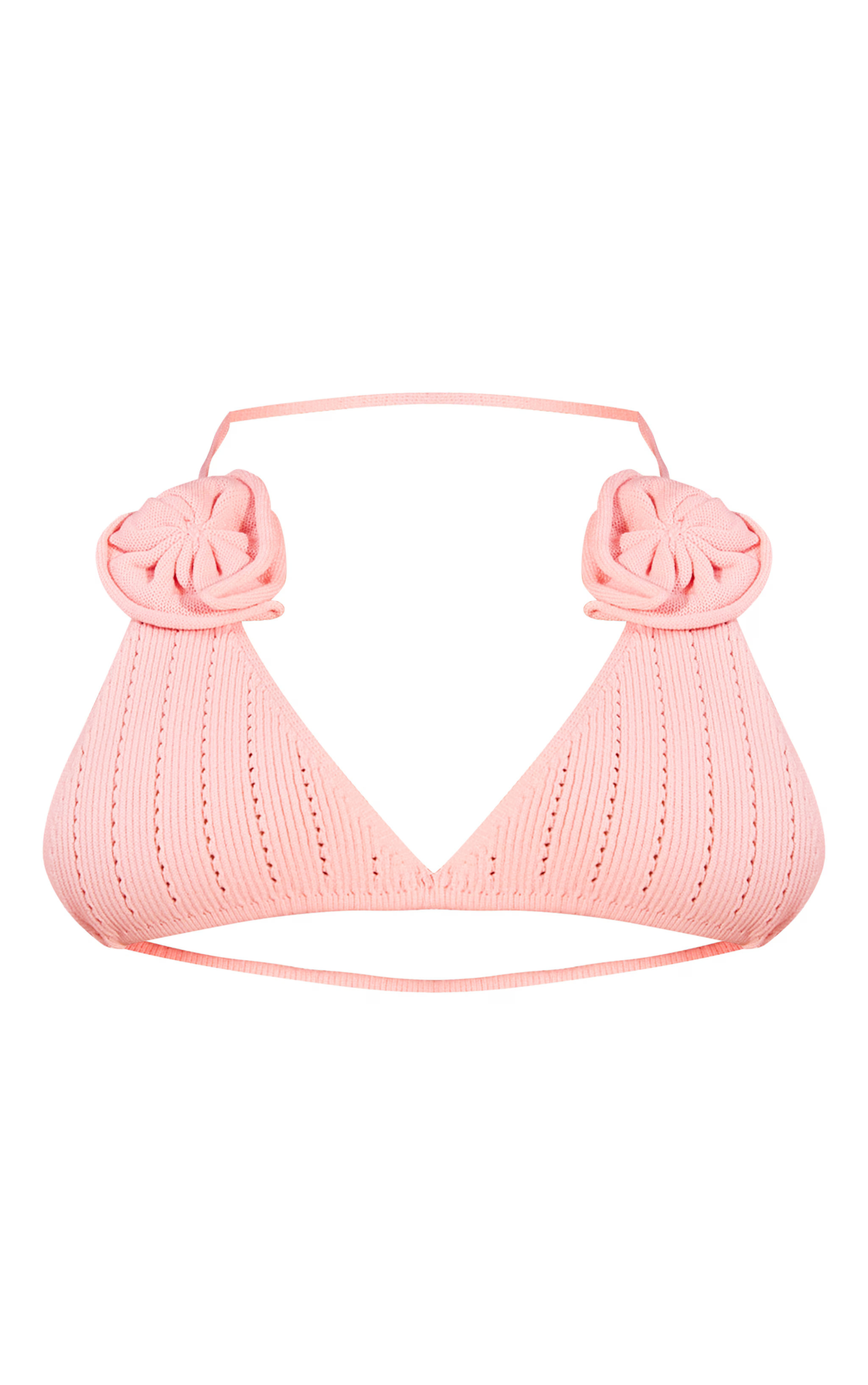 Petite Pink Knit Applique Bralet And Skirt Set | PrettyLittleThing US