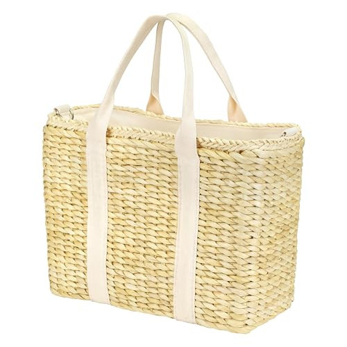 Daytani Insulated Beach Cooler Bag, Leak Proof, Premium Quality Corn Husk, Beach Bag, Pool Bag, Tote Bag, Straw, Rattan, Gifts for Women, Picnic Basket, Wedding Gifts, Lunch | Amazon (US)