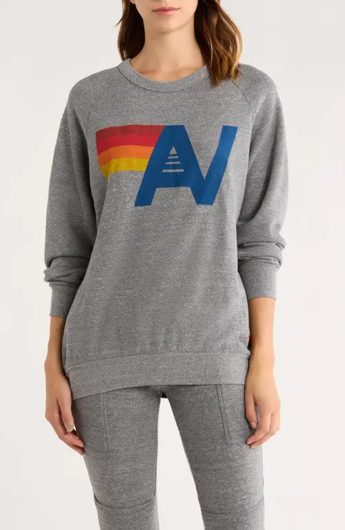 Aviator Nation Logo Sweatshirt in Heather Grey at Nordstrom, Size Large | Nordstrom