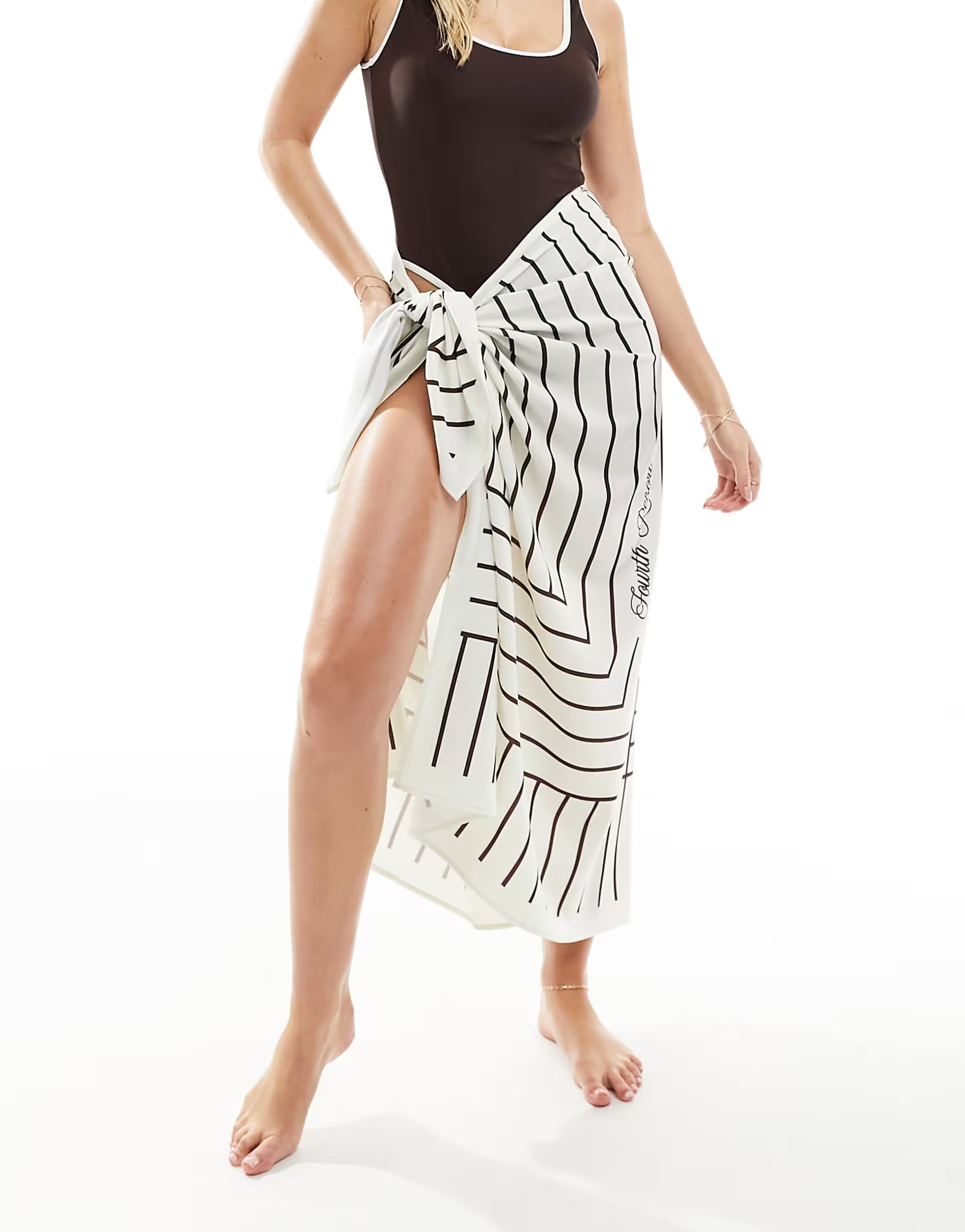 4th & Reckless delphine stripe sarong in multi | ASOS (Global)