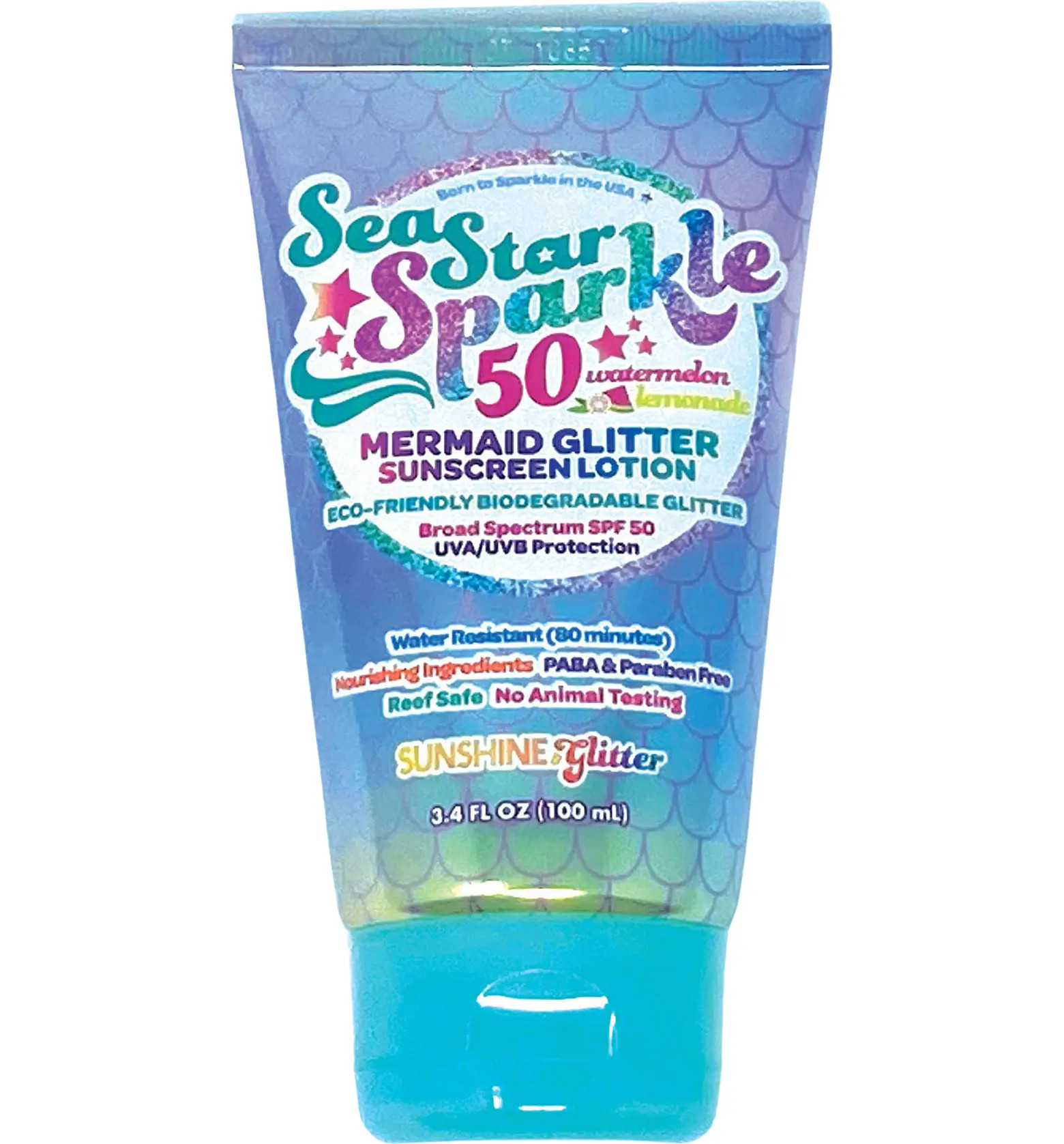 Sunshine & Glitter Kids' SeaStar Sparkle Mermaid Reef Safe Biodegradable Glitter Sunscreen SPF 50... | Nordstrom