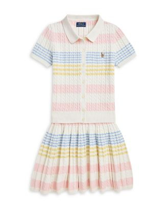 Girls' Striped Cotton Cardigan & Skirt Set - Little Kid, Big Kid | Bloomingdale's (US)