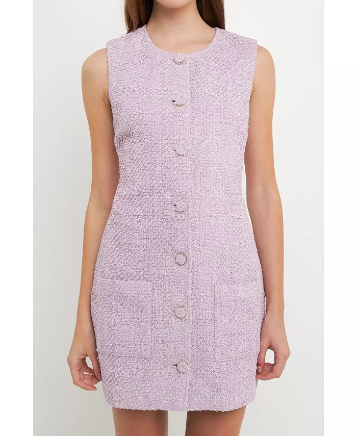 endless rose Women's Sleeveless Tweed Mini Dress - Macy's | Macy's
