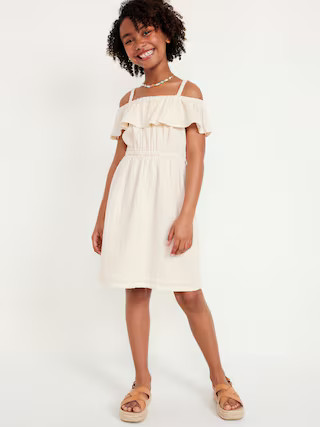 Off-Shoulder Ruffle-Trim Dress for Girls | Old Navy (US)