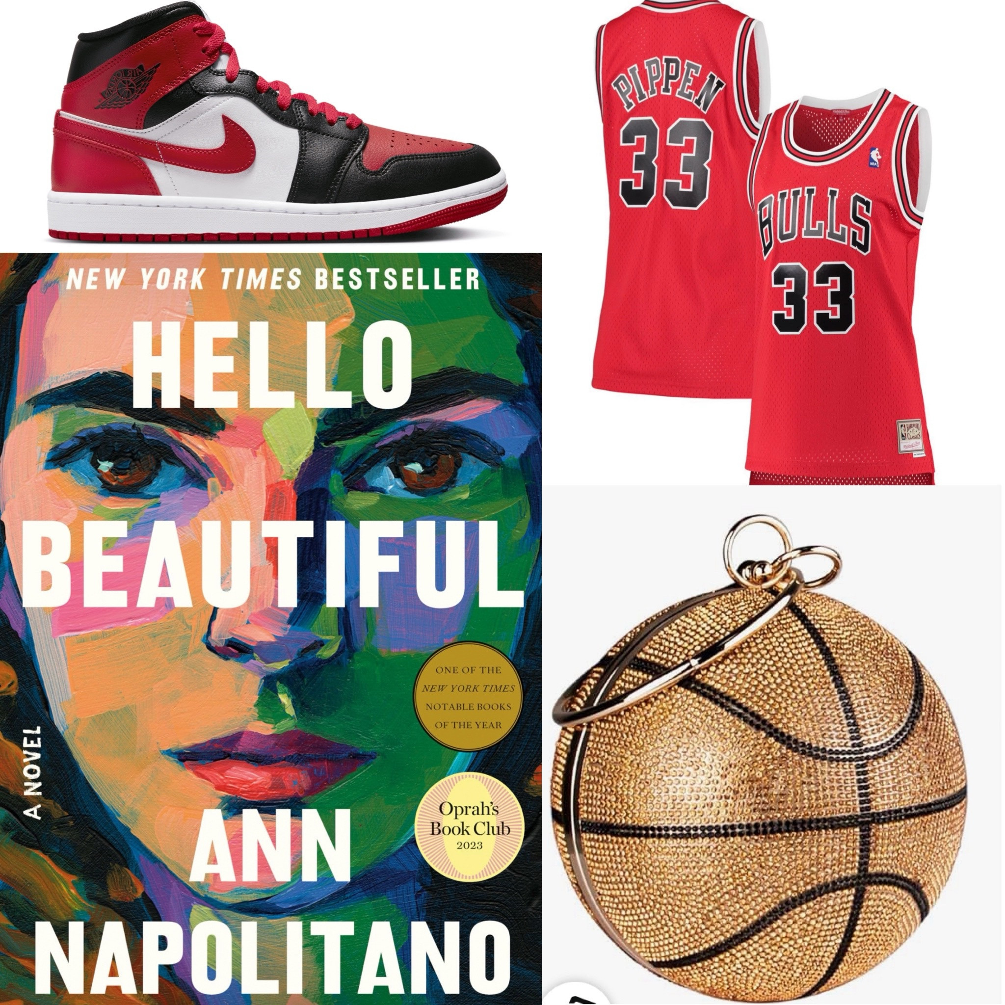 Hello Beautiful novel outfit idea
Ann napolitano 
Jordan’s 
Sneakers
Chicago bulls jersey 
Basketball handbag 
Book club


#LTKShoeCrush #LTKItBag #LTKFindsUnder50