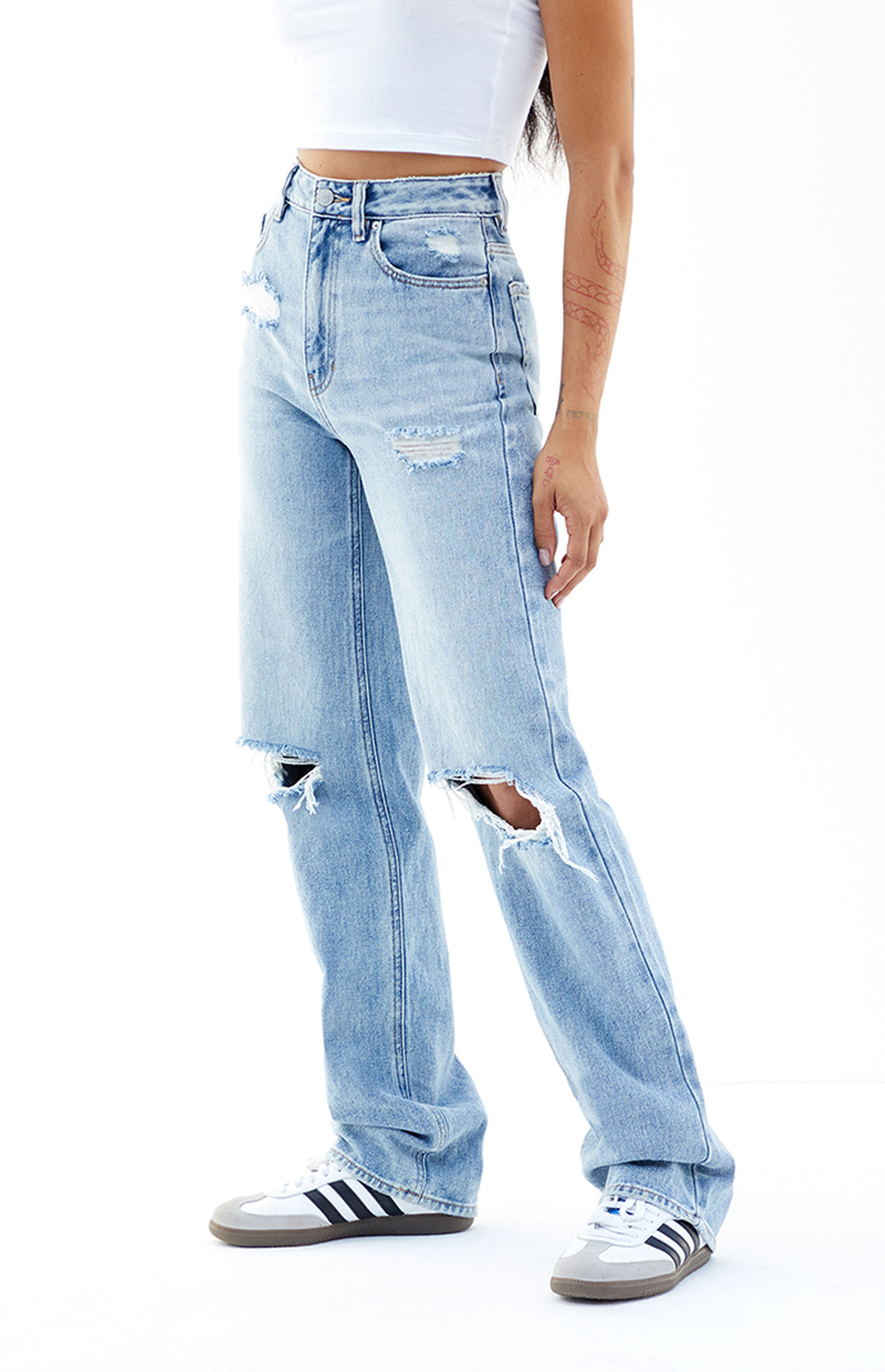 PacSun Light Blue Ripped '90s Boyfriend Jeans | PacSun
