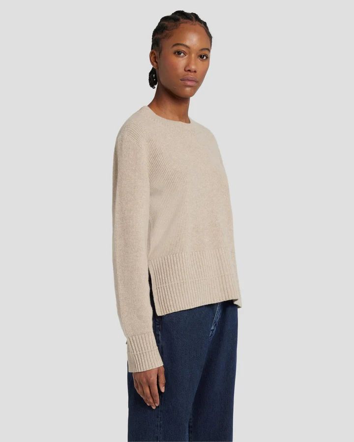 Cashmere Crewneck Sweater in Oatmeal | 7 For All Mankind