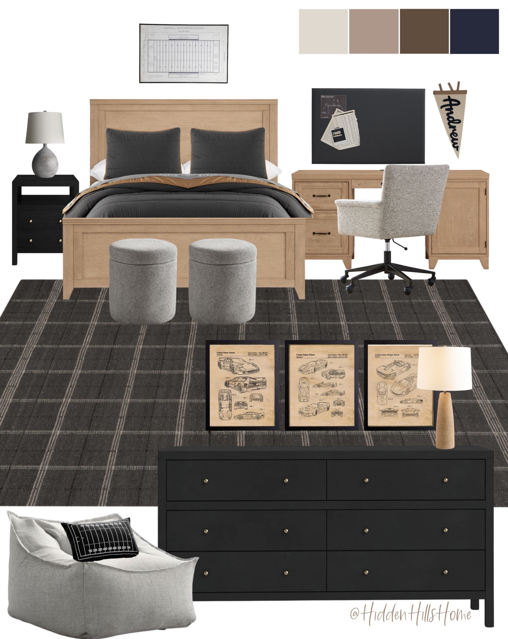 Boys bedroom decor mood board, teen boys room design, home decor ideas, masculine bedroom decor, teen bedroom inspiration, bedding, nightstands, desk #boys

#LTKHome #LTKSaleAlert #LTKKids