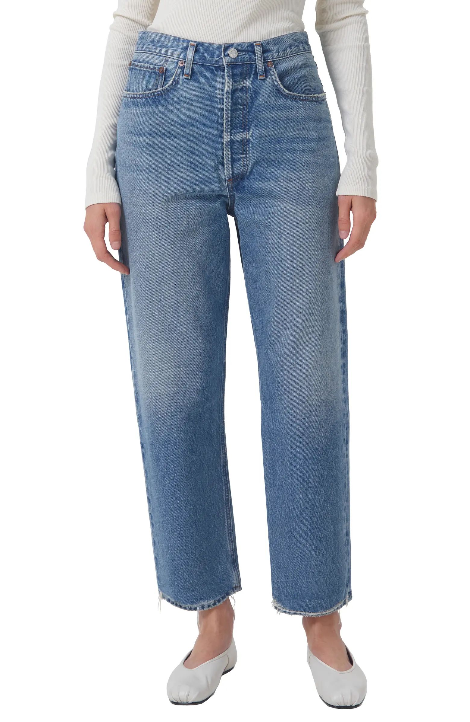 '90s Crop Loose Straight Leg Organic Cotton Jeans | Nordstrom