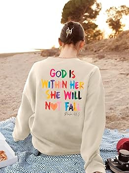 Christian Sweatshirt Women Bible Verse Pullover Christian God Is Within Her Long Sleeve Inspirati... | Amazon (US)