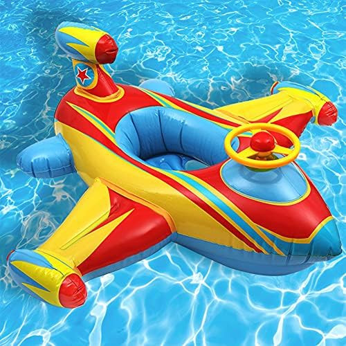 Baby Inflatable Pool Float Airplane Swimming Float Boat with Steering Wheel Horn for Kids Toddler... | Amazon (US)