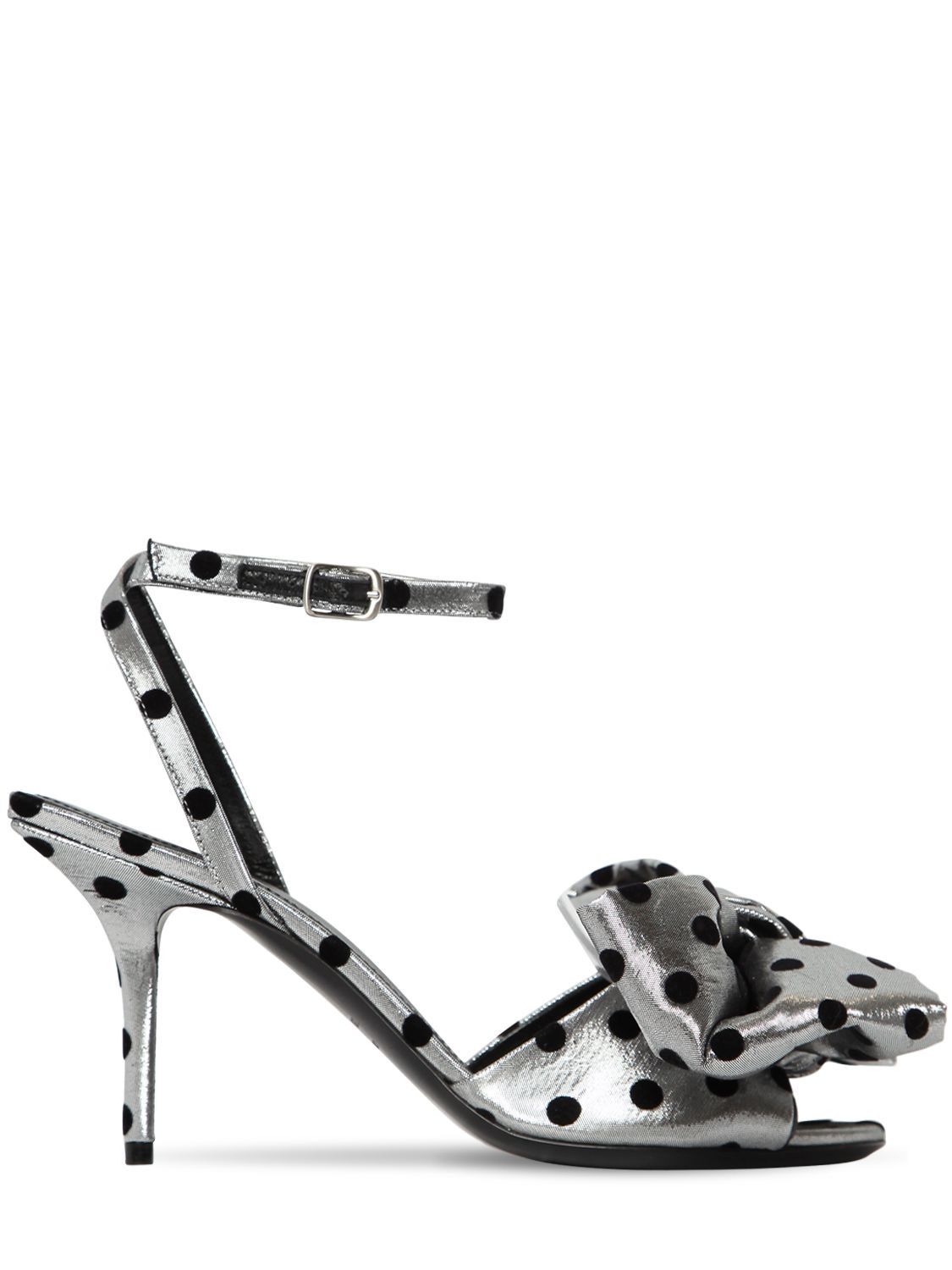 80mm Knife Polka Dot Lamé Sandal W/ Bow | Luisaviaroma
