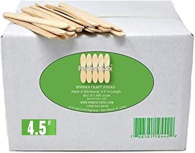 Perfect Stix - PS-114st-1,000 4.5" Craft Sticks/ Ice Cream Sticks/ Natural Wood - Box of 1,000ct | Amazon (US)