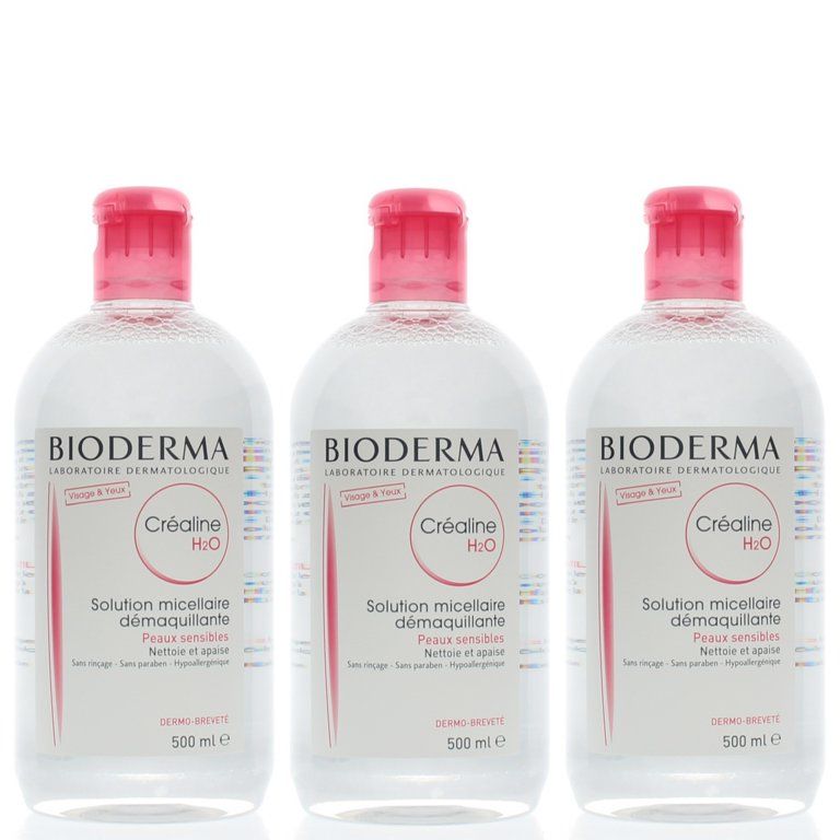 Bioderma Skin Care Crealine H2O Solution Micellaire Demaquillante (3 Pack) 16.7oz Each | Walmart (US)