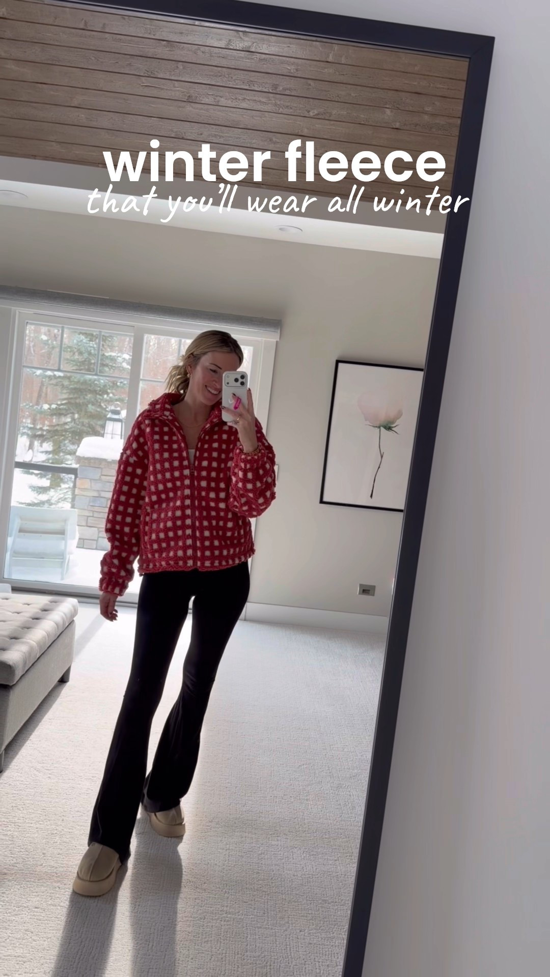 Amazon fleece in multiple colors 
Keeliya cropped women’s fleece jacket gingham for winter 