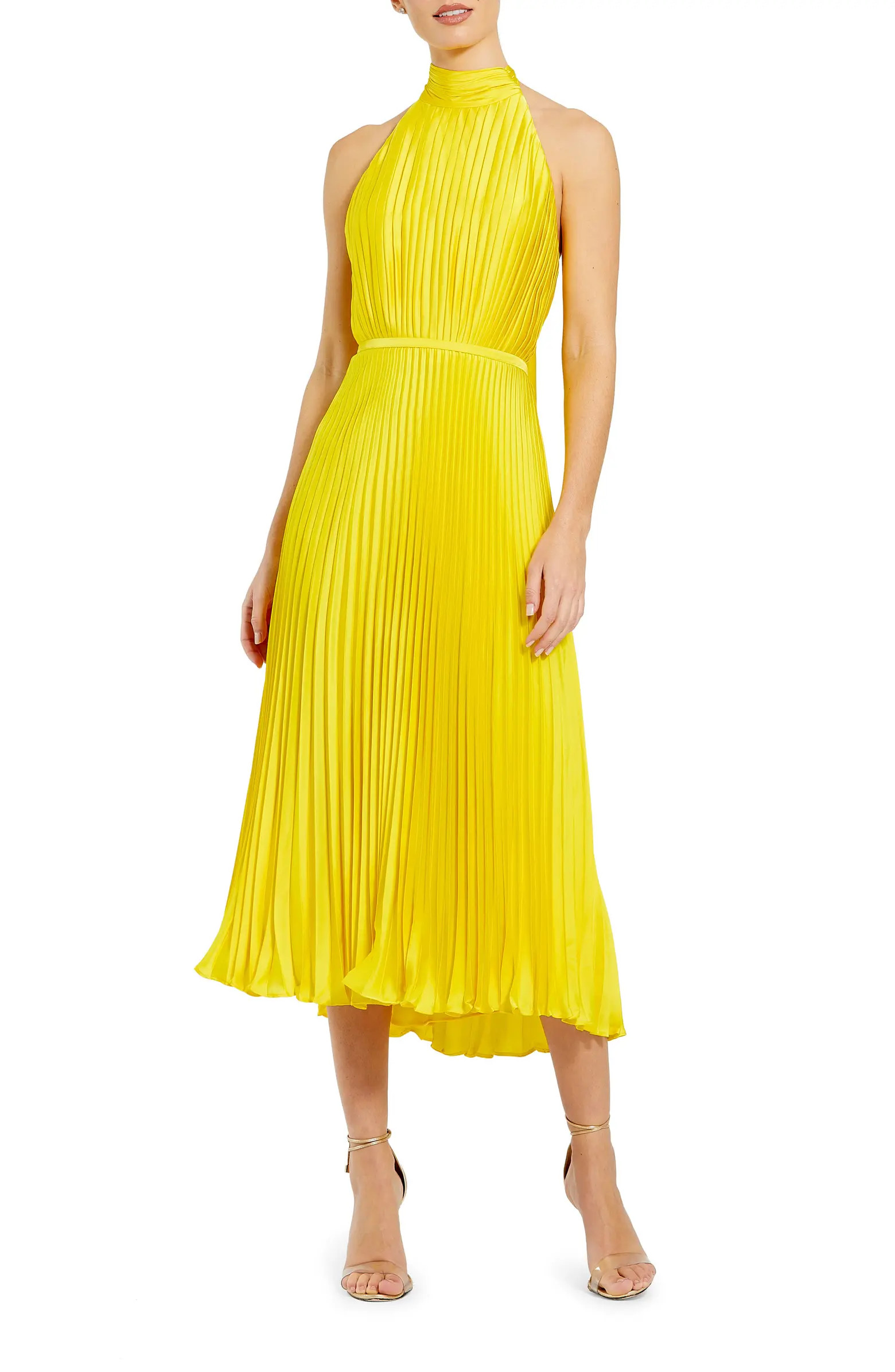Ieena for Mac Duggal Kitten Bow Pleated Sleeveless Dress | Nordstrom | Nordstrom