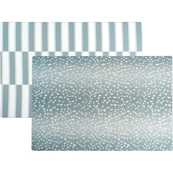Reversible Antelope & Stripe Foam Playmat, Blue | Maisonette