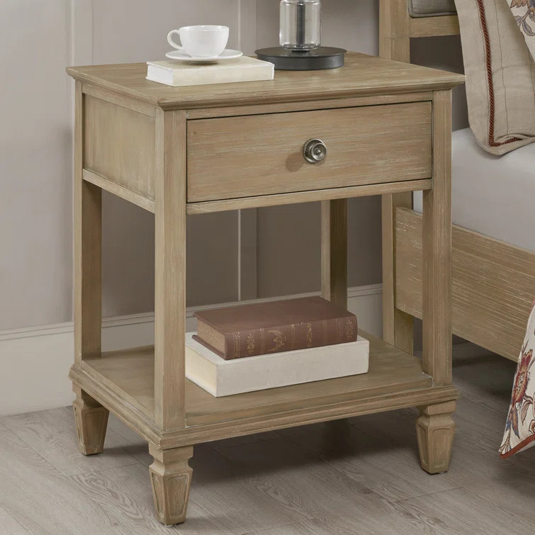 Victoria 1 - Drawer Solid Wood Nightstand in Natural | Wayfair North America